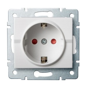 LOGI 02-1240-102 biały gniazdo zasilające pojedyncze Schuko z ochroną styków 25088 Kanlux