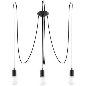 Żyrandol EDISON 3 czarny SL.0370 Sollux Lighting