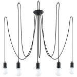 Żyrandol EDISON 5 czarny SL.0371 Sollux Lighting