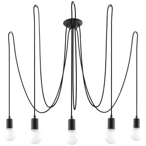 Żyrandol EDISON 5 czarny SL.0371 Sollux Lighting