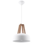 Lampa wisząca CASCO biała/naturalne drewno SL.0388 Sollux Lighting