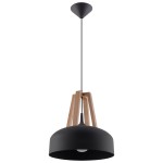 Lampa wisząca CASCO czarna/naturalne drewno SL.0390 Sollux Lighting
