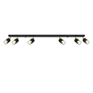 Plafon NERO 6 czarny/złoty SL.1073 Sollux Lighting