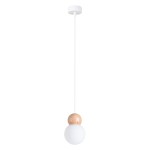 Lampa wisząca PEKKA 1 biała/naturalne drewno SL.1390 Sollux Lighting