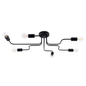 Plafon VECTOR 6 czarny SL.1447 Sollux Lighting