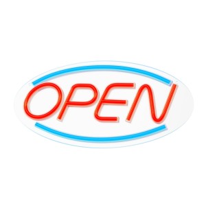 Neon PLEXI LED OPEN niebieski czerwony FPNE04X Forever Light