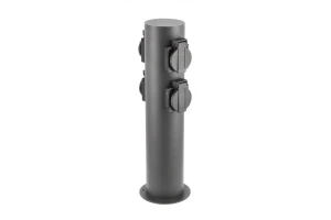Oprawa ogrodowa CORTA-P 36, AC220-240V, IP54, 4*gniazdo Schucko, max.3500W, słupek, grafitowy GTV