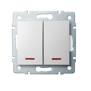 LOGI 02-1023-102 biały łącznik zwierny podwójny LED 25070 Kanlux