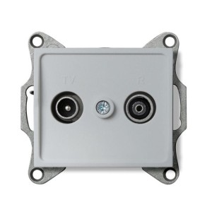 LOGI 02-1320-043 srebrny gniazdo RTV przelotowe 25218 Kanlux