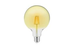Żarówka LED E27 G125 filament Vintage A-G 4W 300lm biała ciepła 360st. GTV