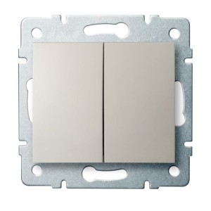 LOGI 02-1022-103 kremowy łącznik zwierny podwójny 25129 Kanlux