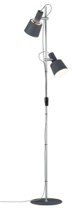 NEORDIC HALDAR lampa podłogowa max. 2x20W E14 230V ciemno szara/chrom 79690 Paulmann