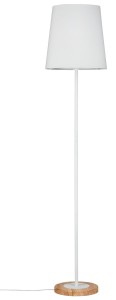 NEORDIC STELLAN lampa podłogowa max. 1x20W E27 230V biała/drewno 79634 Paulmann