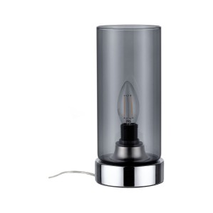 PINJA lampa stołowa max. 1x20W E14 chrome/przydymione szkło 77056 Paulmann