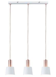 NEORDIC HALDAR lampa wisząca max. 3x20W E14 230V biała/miedź 79657 Paulmann