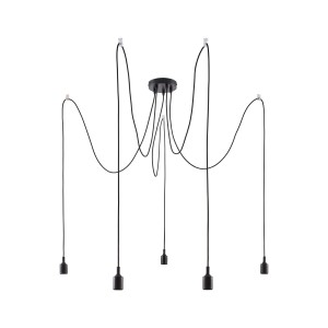 NEORDIC KETIL lampa wisząca max. 5x20W E27 230V czarna 50389 Paulmann