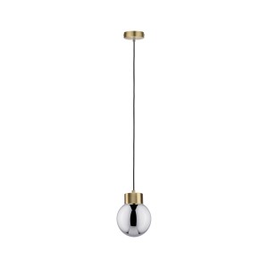 NEORDIC LINJA lampa wisząca max. 1x20W E27 230V przydymione szkło/szczotkowany mosiądz 79743 Paulmann