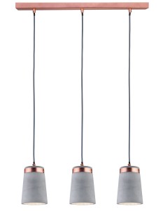 NEORDIC STIG lampa wisząca max. 3x20W E27 230V szara/matowa miedź 79626 Paulmann