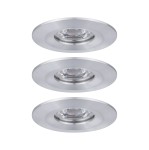NOVA MINI zestaw opraw wbudowywanych LED stałych 3x4W 230V 2700K IP44 aluminium 94305 Paulmann