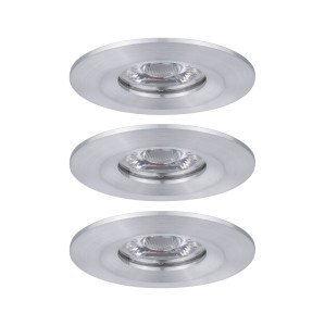 NOVA MINI zestaw opraw wbudowywanych LED stałych 3x4W 230V 2700K IP44 aluminium 94305 Paulmann