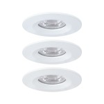 NOVA MINI zestaw opraw wbudowywanych LED stałych 3x4W 230V 2700K IP44 biały matowy 94299 Paulmann