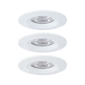 NOVA MINI zestaw opraw wbudowywanych LED stałych 3x4W 230V 2700K IP44 biały matowy 94299 Paulmann