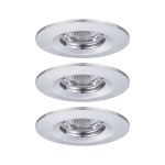 NOVA MINI zestaw opraw wbudowywanych LED stałych 3x4W 230V 2700K IP44 chrom 94303 Paulmann