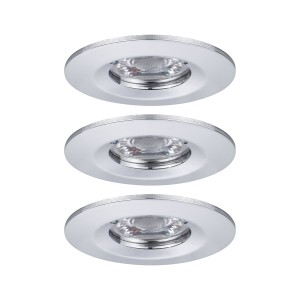 NOVA MINI zestaw opraw wbudowywanych LED stałych 3x4W 230V 2700K IP44 chrom 94303 Paulmann