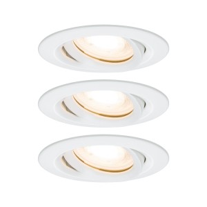 NOVA PREMIUM zestaw opraw wbudowywanych LED ruchomych 3x7W 230V GU10 2700K IP65 ściemnialny biała 92898 Paulmann