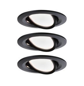 NOVA COIN zestaw opraw wbudowywanych LED ruchomych 3x6,5W 230V 2700K czarny mat 94471 Paulmann