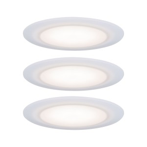PREMIUM SUON zestaw opraw wbudowywanych LED stałych 3x6,5W 230V 2700K IP44 ściemnialny biały/satyna 99940 Paulmann