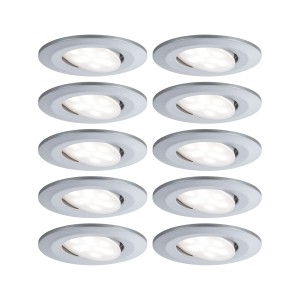 CALLA zestaw opraw wbudowywanych LED ruchomych 10x6,5W 230V 4000K IP65 ściemnialny matowy chrom 99925 Paulmann