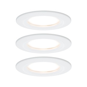 NOVA COIN zestaw opraw wbudowywanych LED stałych 3x6,5W 230V 2700K IP44 biały mat 93460 Paulmann