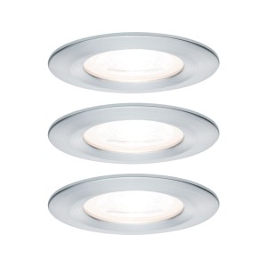 NOVA zestaw opraw wbudowywanych LED stałych 3x6,5W 230V GU10 2700K IP44 aluminium 93444 Paulmann