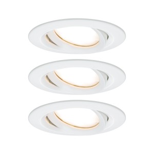 NOVA PLUS COIN zestaw opraw wbudowywanych LED ruchomych 3x6,8W 230V 2700K IP65 ściemnialny biały mat 93682 Paulmann