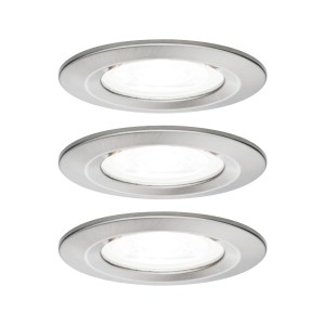 NOVA zestaw opraw wbudowywanych LED stałych 3x6,5W 230V GU10 4000K IP44 szczotkowane żelazo 92979 Paulmann