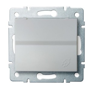 LOGI 02-1230-143 srebrny gniazdo z uziemieniem, IP44, Schuko 25205 Kanlux
