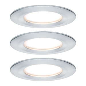 PREMIUM COIN SLIM zestaw opraw wbudowywanych LED stałych 3x6,8W 230V 2700K IP44 ściemnialny aluminium 93901 Paulmann
