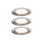 Micro Line FLAT zestaw opraw wbudowywanych meblowych LED 3x4,5W 230V 2700K szczotkowane żelazo 93553 Paulmann