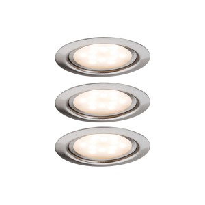 Micro Line FLAT zestaw opraw wbudowywanych meblowych LED 3x4,5W 230V 2700K szczotkowane żelazo 93553 Paulmann