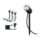 Plug and Shine colour Spot Pike zestaw podstawowy RGBW 3x4W 24V 40st. IP44 antracyt 94284 Paulmann