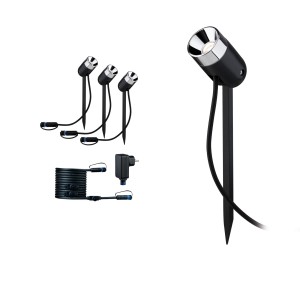 Plug and Shine Spot Pike zestaw podstawowy IP65 3000K 3x3,5W 94242 Paulmann