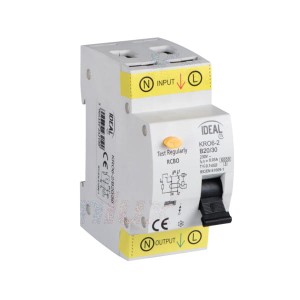 KRO6-2/B20/30 Wyłącznik róznicowo-prądowy, z członem nadmiarowym, 6kA, 2P 23219 Ideal TS
