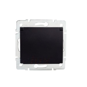 LOGI 02-1561-142 czarny mat gniazdo zasilające francuskie IP44 33607 Kanlux