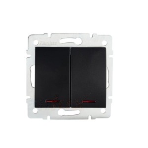 LOGI 02-1120-142 czarny mat łącznik dwugrupowy świecznikowy z LED 33623 Kanlux