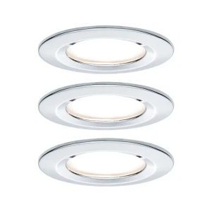 NOVA COIN zestaw opraw wbudowywanych LED ściemnialne 3x6,5W 3x460lm 2700K IP44 chrom 93499 Paulmann