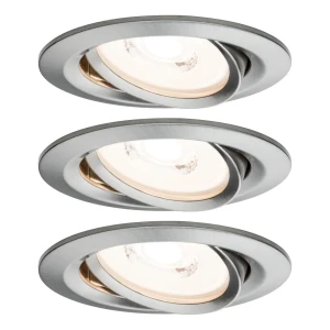 PREMIUM COIN zestaw opraw wbudowywanych LED ściemnialne ruchome 3x6,8W 3x463lm 2700K żelazo szczotkowane 93944 Paulmann