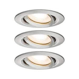 NOVA PREMIUM zestaw opraw wbudowywanych LED ściemnialne ruchome 3xGU10 3x7W 3x460lm 2700K IP65 żelazo szczotkowane 92900 Paulmann