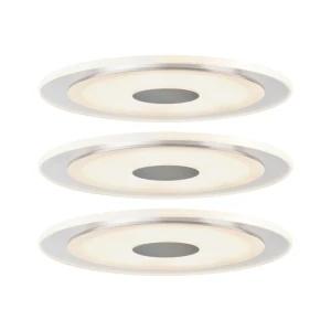 PREMIUM WHIRL zestaw opraw wbudowywanych LED ściemnialne 3x6W 3x450lm 3000K tłoczone aluminium/satynowy 92917 Paulmann