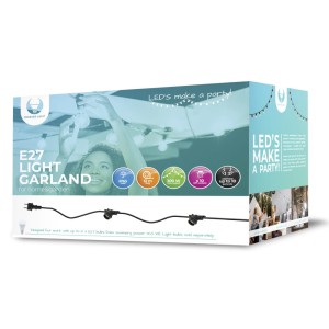 Girlanda świetlna 12m zewnętrzna 10 gniazd E27 IP65 RTV100001 Forever Light